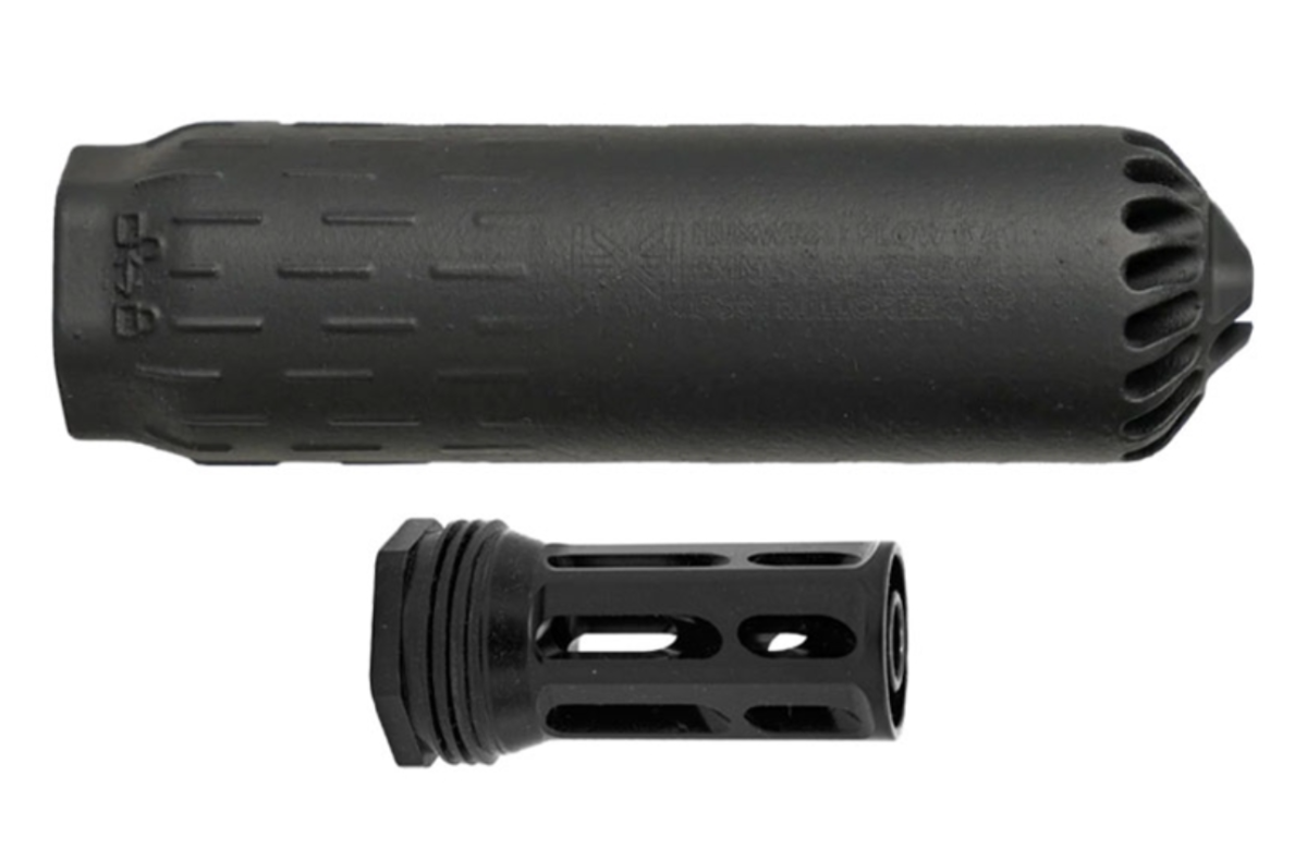 HuxWrx Flow 6K Suppressor w/ Flash Hider-QD 762, Black